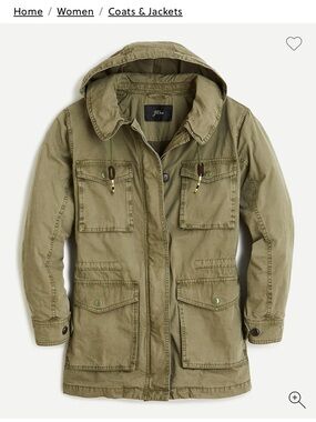 J. Crew Olive Green Hooded Field Jacket